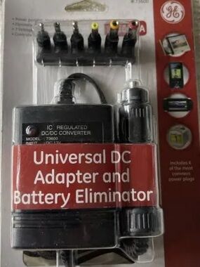 GE Universal DC Adapter and Battery Eliminator - Black